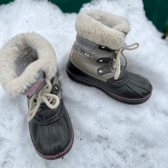 London Fog Girl’s Snow Boots Size 12 - Picture 1 of 7